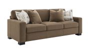 Darya Brown Suede Fabric Sofa w/4 Pillows