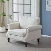 40.16 Inch Nailhead Trim Couches for Living Room, 22" Deep Seat Rolled Arm Sofa, Faux Leather Couch Upholstered SofaComfy Upholstered 1 Seater Sofa