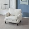 40.16 Inch Nailhead Trim Couches for Living Room, 22" Deep Seat Rolled Arm Sofa, Faux Leather Couch Upholstered SofaComfy Upholstered 1 Seater Sofa