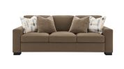 Darya Brown Suede Fabric Sofa w/4 Pillows