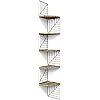 Corner Shelf Wall Mount of 5 Tier Rustic Wood Floating Shelves Wall Shelves for Bedroom Living Room Bathroom Kitchen Office and More Carbonized Black