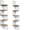 Corner Shelf Wall Mount of 5 Tier Rustic Wood Floating Shelves Wall Shelves for Bedroom Living Room Bathroom Kitchen Office and More Carbonized Black