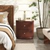 Valentine 24" 2-Drawer Storage Side Table, Dark Walnut Beech Wood