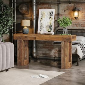 Wooden Sofa Table, 63-Inch Console Table For Entryway