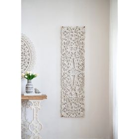59.8x15.7x1.4" Floral Vine Panel, Decorative Wall Sculpture
