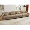 Super Comfort Oversized Modular Velvet Sectional Sofa Couch with Movable Ottoman,Corner Sectional with Bolstered Armrests, Deep Seat Cloud Couch