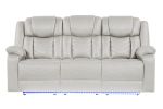 Challenger Modern Contemporary LED Power Recliner Sofa including cup holders made with wood and metal frame in Beige