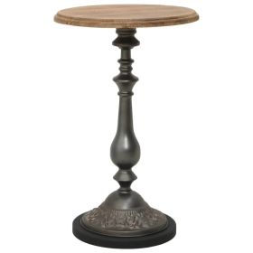 End Table Brown Solid fir wood and steel Small Simplistic