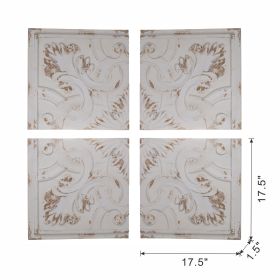 S/4 Distressed Wooden Square Wall Panels, 17.5x17.5"