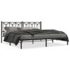 Bed Frame Black Steel Full Bed Frame Rectangular Modern
