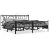 Bed Frame Black Steel Full Bed Bed Frame Rectangular Modern