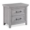 Light Gray Finish 1pc Two Drawers Nightstand Wooden Bedroom Furniture Metal Pull Furniture