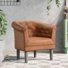 Tub Chair Brown Faux leather, pine wood, plywood, plastic Durable