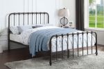 Metal Bed Dark Bronze Finish Full Platform Bed 1pc, Bed in a Box