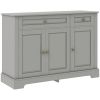 Modern Sideboard Cabinet, Buffet Cabinet with 2 Drawers and Adjustable Shelves, Buffets Tables for Dining Room, Grey