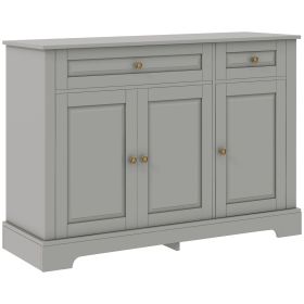 Modern Sideboard Cabinet, Buffet Cabinet with 2 Drawers and Adjustable Shelves, Buffets Tables for Dining Room, Grey