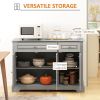 Modern Sideboard Cabinet, Buffet Cabinet with 2 Drawers and Adjustable Shelves, Buffets Tables for Dining Room, Grey