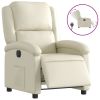 Electric Recliner Chair Cream Faux Leather