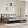 Bed Frame Black Steel Full Bed Frame Rectangular Modern