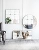 D36" Traditional Decor Style Round Antique Glass Wall Mirror, Wall Decor for for Bathroom Entryway Console Lean Against Wall