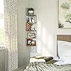 Corner Shelf Wall Mount of 5 Tier Rustic Wood Floating Shelves Wall Shelves for Bedroom Living Room Bathroom Kitchen Office and More Carbonized Black