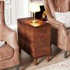 Wood Nightstand, Fully Assembled Narrow Side Table with 3 DrawersB