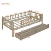 Twin Size Daybed Wood Bed with Two Drawers, Natural