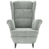 Armchair Light Grey Velvet (100% polyester), plywood Medium