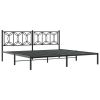 Bed Frame Black Steel Full Bed Frame Rectangular Modern
