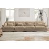 Super Comfort Oversized Modular Velvet Sectional Sofa Couch with Movable Ottoman,Corner Sectional with Bolstered Armrests, Deep Seat Cloud Couch