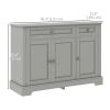 Modern Sideboard Cabinet, Buffet Cabinet with 2 Drawers and Adjustable Shelves, Buffets Tables for Dining Room, Grey