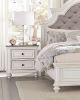 Antique White and Brown-Gray Finish1pc Nightstand of Drawers Black Knobs Traditional Design Bedroom Furniture