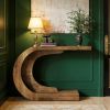 Console Table, C-Shaped Modern Accent Table Hallway Table