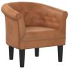 Tub Chair Brown Faux leather, pine wood, plywood, plastic Durable