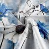 72"W x 72"H Blue Vibrant Floral Butterfly Polyester Shower Curtain