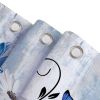72"W x 78"H Blue Vibrant Floral Butterfly Polyester Shower Curtain