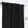 52 x 108 inch Solid Black Thermal Blackout Curtain Panels - Set of 2