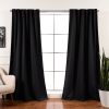 52 x 96 inch Solid Black Thermal Blackout Curtain Panels - Set of 2