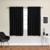 52 x 63 inch Solid Black Thermal Blackout Curtain Panels - Set of 2