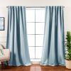 52 x 96 inch Solid Light Blue Thermal Blackout Curtain Panels - Set of 2