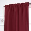 52 x 108 inch Solid Burgundy Red Thermal Blackout Curtain Panels - Set of 2