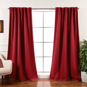 52 x 84 inch Solid Red Thermal Blackout Curtain Panels - Set of 2