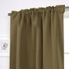 52 x 108 inch Solid Olive Green Thermal Blackout Curtain Panels - Set of 2