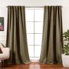 52 x 102 inch Solid Olive Green Thermal Blackout Curtain Panels - Set of 2