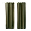 52 x 96 inch Solid Olive Green Thermal Blackout Curtain Panels - Set of 2