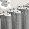 72"W x 72"H Grey Waffle Textured 3 in 1 Shower Curtain Set