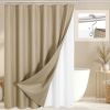 72"W x 72"H Beige Waffle Textured 3 in 1 Shower Curtain Set