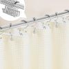 72"W x 72"H Ivory Waffle Textured Shower Curtain Set with Liner