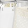 72"W x 72"H Ivory Waffle Textured Shower Curtain Set with Liner