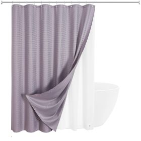 72"W x 72"H Lavender Waffle Textured Shower Curtain Set with Liner